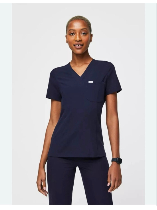 Figs Tops - Preowned, FIGS Catarina One-Pocket Scrub Top in Navy, small